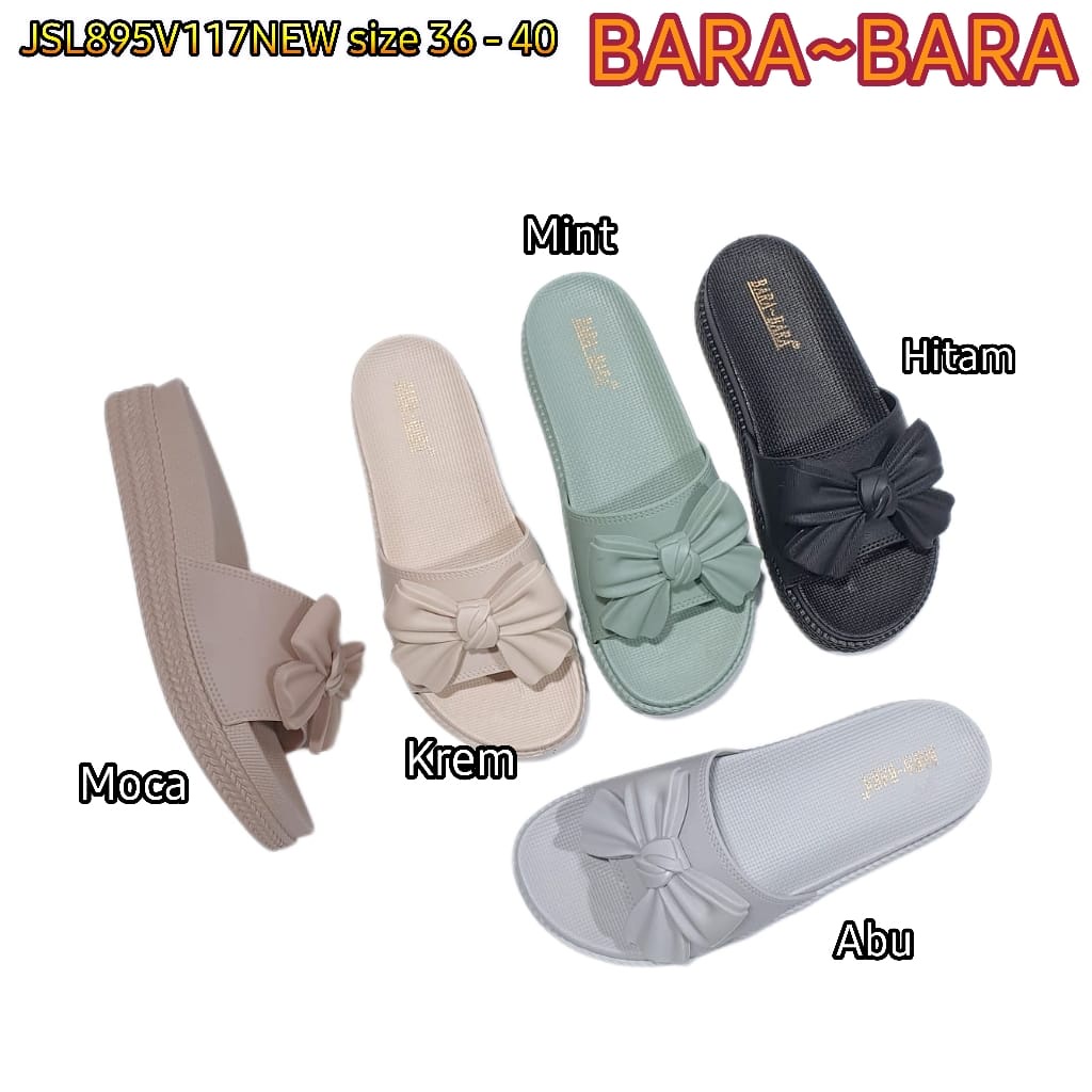 BARA BARA ORIGINAL jelly sandal karet murah empuk wanita selop import barabara cewek JSL895V117NEW