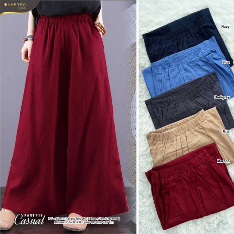 CASUAL PANT #19 ORI KHEYRA | Linen Thailand Import | Bahan Adem &amp; Nyaman