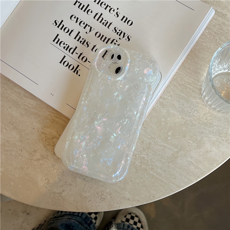 IPHONE Casing Motif Cangkang Mimpi Berkilau Motif Meteorite Streak Mewah Untuk Iphone12 11 13 Pro Max 14 Pro Max14 Plus Soft IMD Silicone Cover Soft Casing