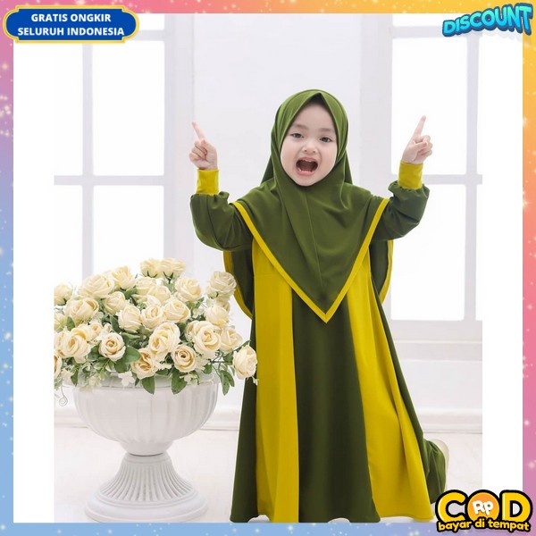 Baju Gamis Syari Anak Baju Muslim Anak Perempuan Premium Ghamis Ank Tanggung Baju Games Anak Perempu