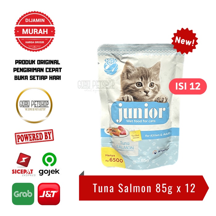 Junior Pouch 85g All Stage 1Dus isi12 Makanan Basah Kucing Wet Catfood