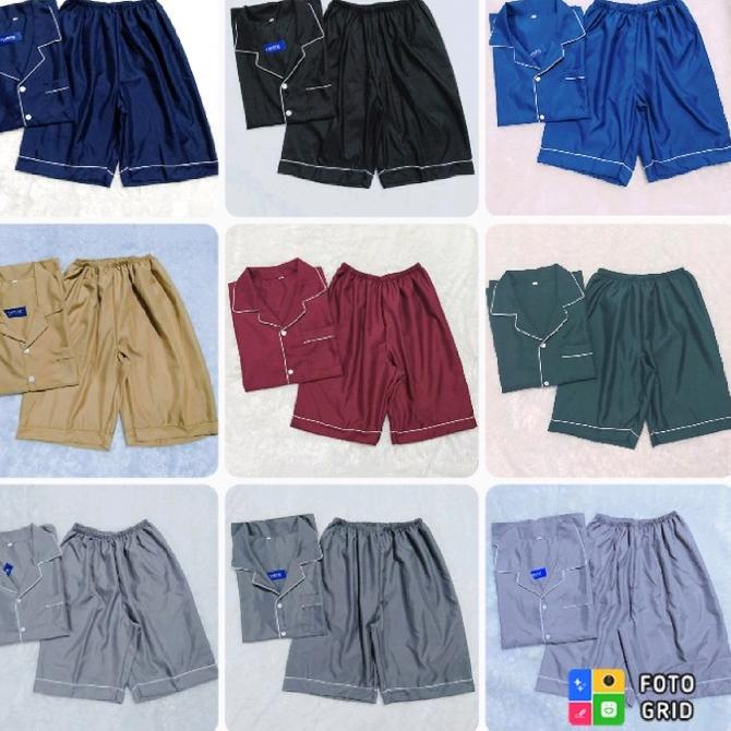MURAH VeriFel Piyama Polos Celana Pendek Baju Tidur Polos Pria/Wanita Remaja/Dewasa/Jumbo Katun Lemb