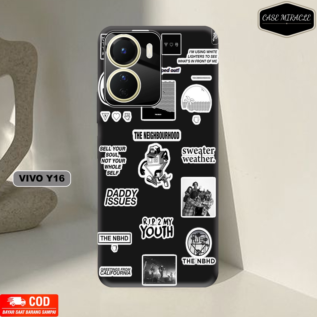 CM Case VIVO Y16  Softcase Lentur Warna Hitam Macaron Protector Lensa Kamera Kaca  [ ESTETIK NEW ] K