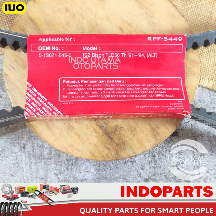 VBelt Fanbelt Isuzu Bison TLD56 Vanbelt Alternator INDOPARTS B-44.9