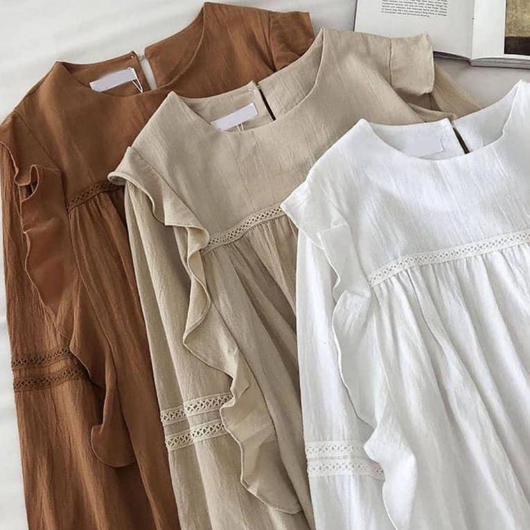 STOK TERBATAS BLOUSE KOREA SAKA BLOUSE ATASAN WANITA KOREAN STYLE BLOUSE BEST SELLER