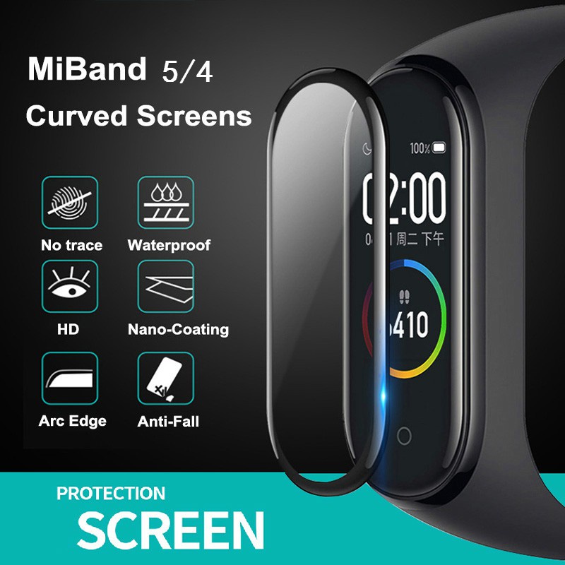 1pcs Full Cover Curved Film Screen Protector Untuk Mi Band5/Untuk Miband4 Replacement Protective Screen Film/Explosion proof Miband5 4 Film/Penjualan Panas