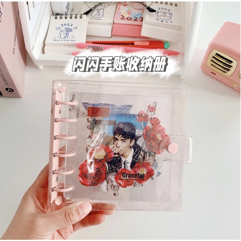 

[BUJOYUK] 6 Ring Binder Glittering Bentuk Kotak Kusus KPOP Journal
