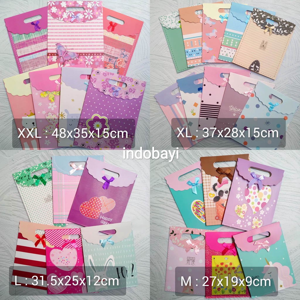 

INDOBAYI Tas Kado Bayi Sablon Ucapan / Paper Bag Goodie Bag