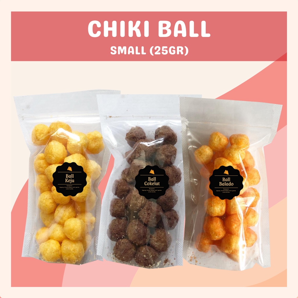 [DELISH SNACKS] Ball Cokelat / Keju / Balado (S) 25gr / Snack Cemilan Camilan Chiki Ciki Ball Enak Gurih