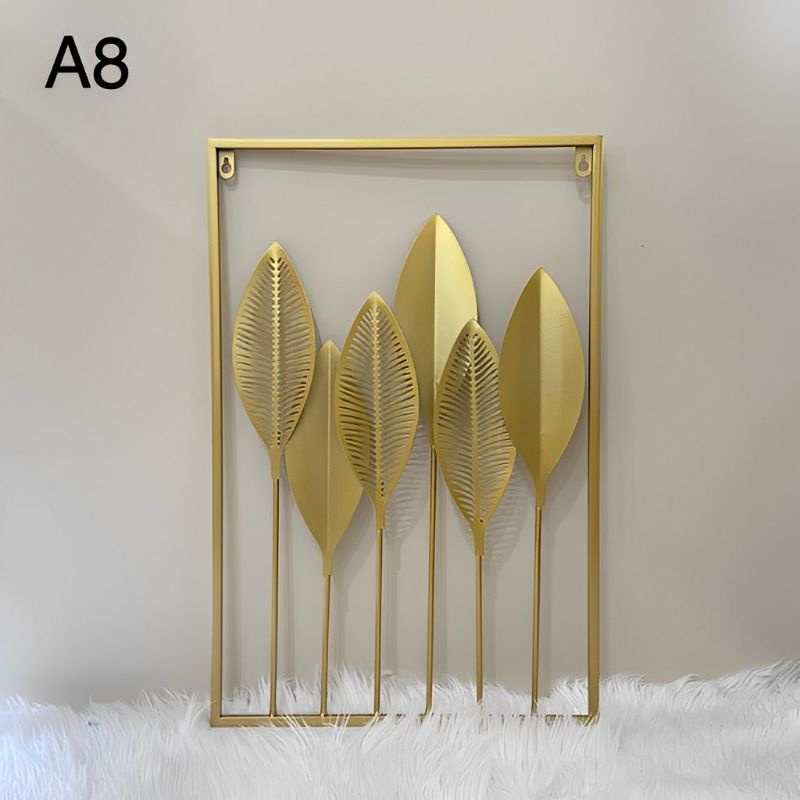 TERLARIS FREMIUM Walldecor Hiasan Dinding Fram Metal Gold Leaf ginko