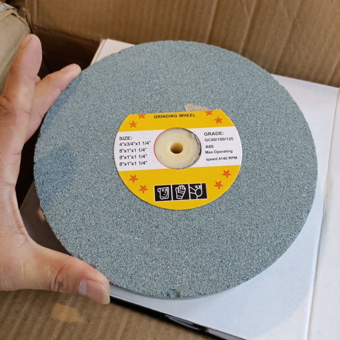 grinding wheel 8" #80 / batu poles abu-abu #80 / baru asah pisau 8" ori