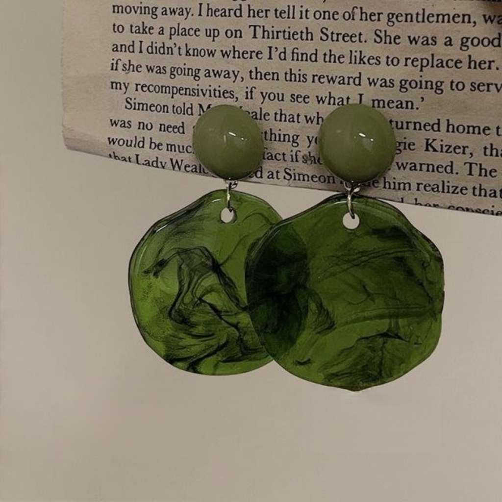 Aksesoris Anting Acetic Bulat Temperamen Retro Sederhana