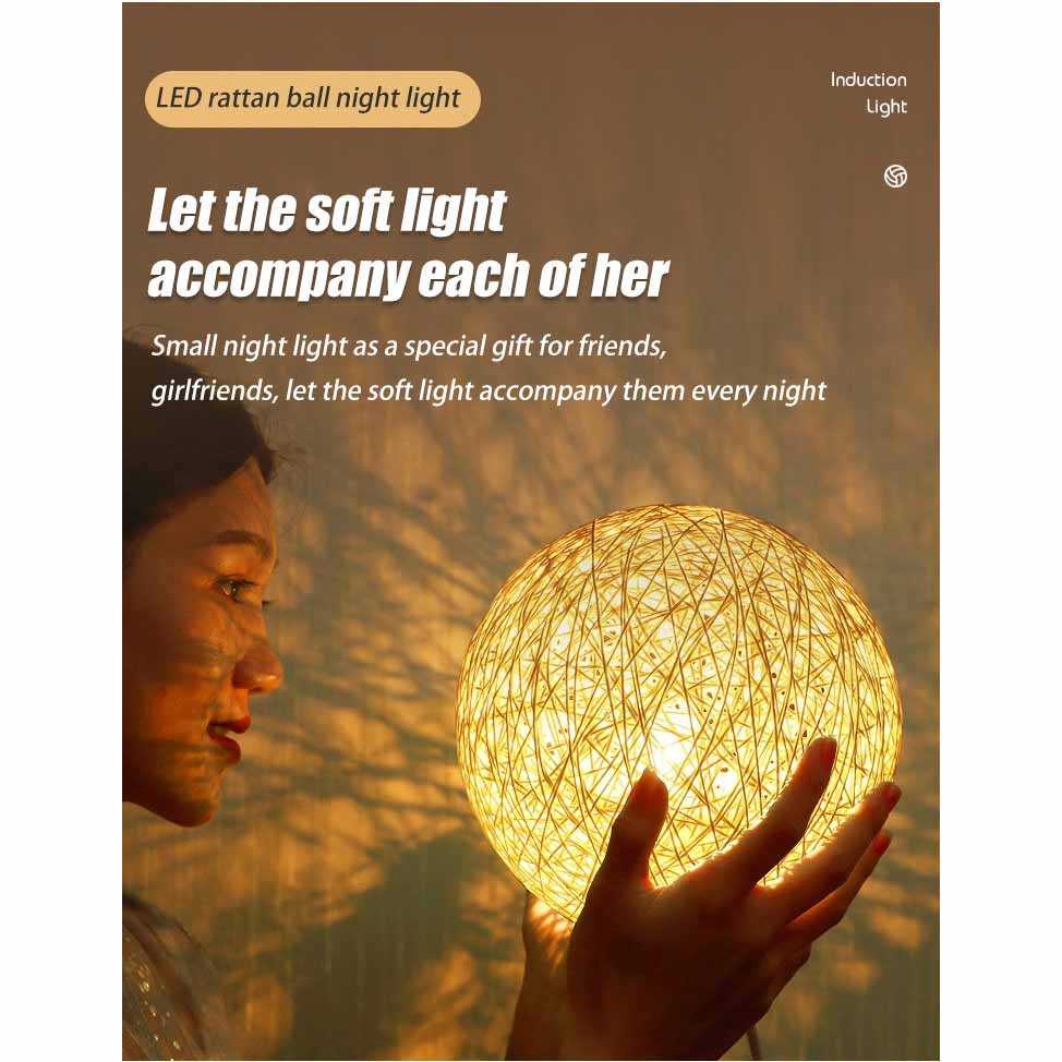 (BISA COD) FTIHSHP Ahomeone Lampu Tidur Bola 3D Night Light USB Rechargeable 20cm - OU13