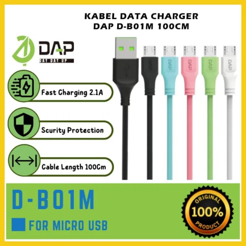 KABEL DATA DAP D-B01M MICRO USB 100 CM-CABLE CHARGER WARNA RANDOM