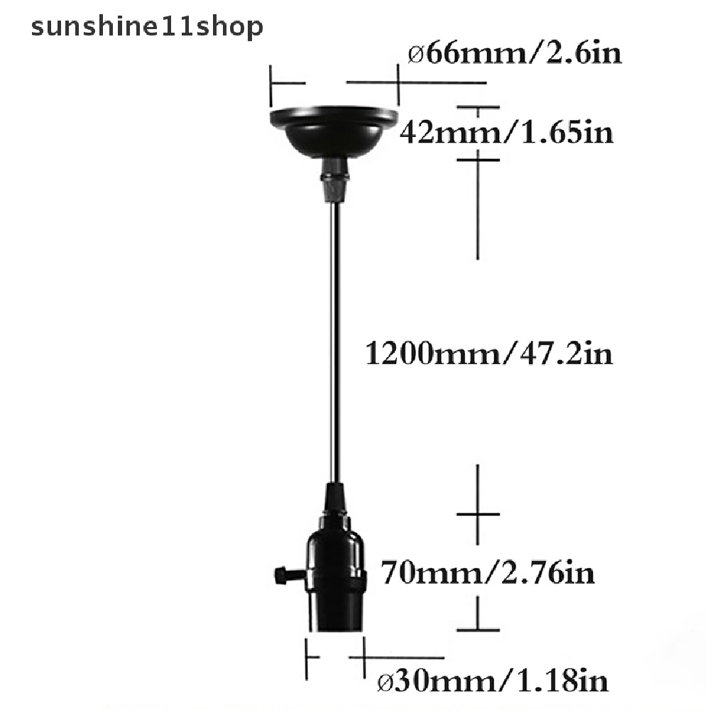 Sho E27 Lampu Gantung Retro Aluminium Shell Edison Screw Bulb Hanging Lamp Base N