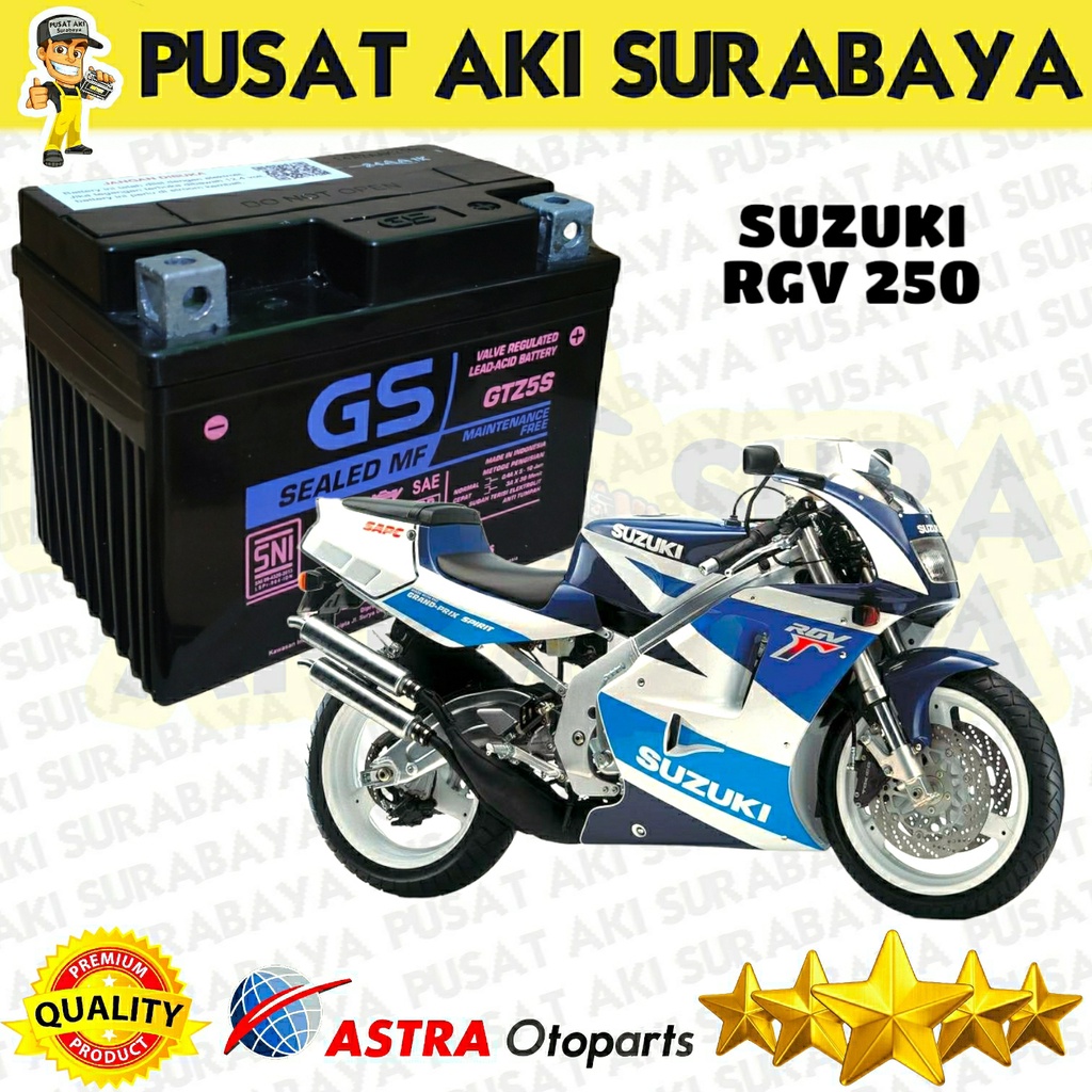 PUSAT AKI SURABAYA ORIGINAL ACCU KERING GS ASTRA GTZ5S MOTOR RGV 250 SKYWAVE MTZ5S YTZ4V DTZ5S YTZ5S 12 V