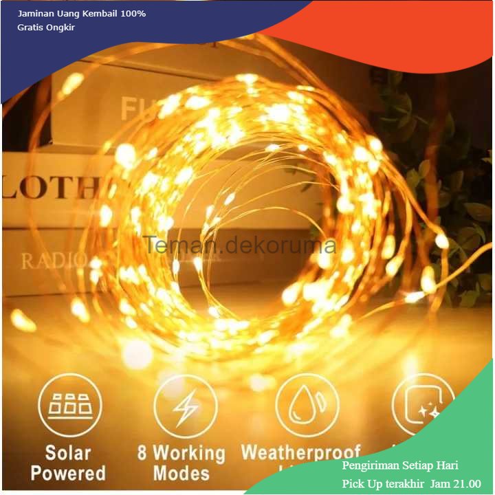 TD - LMP OKAL Lampu Hias Tumblr String Lights Solar Power 300 LED 32 Meter - OKLED12