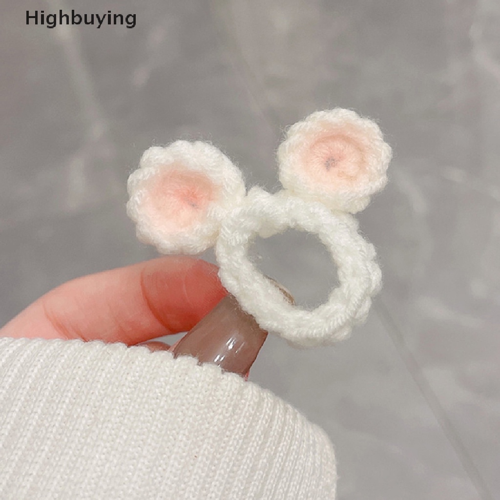 Hbid Baru Kartun Lucu Wol Kelinci Beruang Jari Cincin Untuk Wanita Knitg Rings Untuk Wanita Tenun Tangan Kepribadian Cincin Fashion Perhiasan Pernikahan Glory