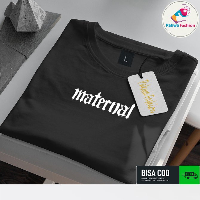 Kaos Distro Lengan Pendek Maternal Quality Putih Premium Baju Tshirt Polos Pria Wanita Dewasa Keren 