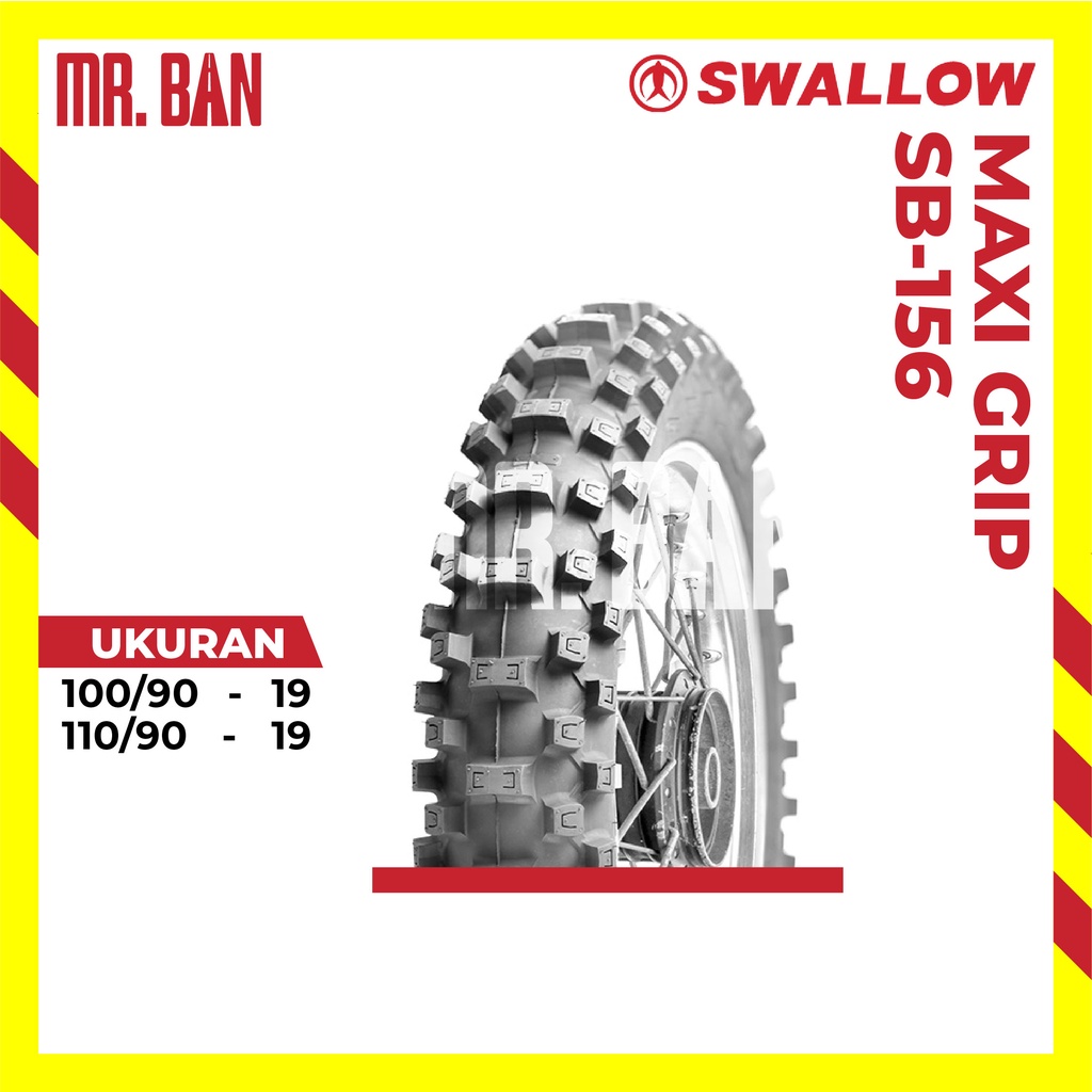 BAN LUAR MOTOR TRAIL RING 19 SWALLOW MAXI GRIP SB-156 TUBETYPE 100/90 110/90 120/90 TT