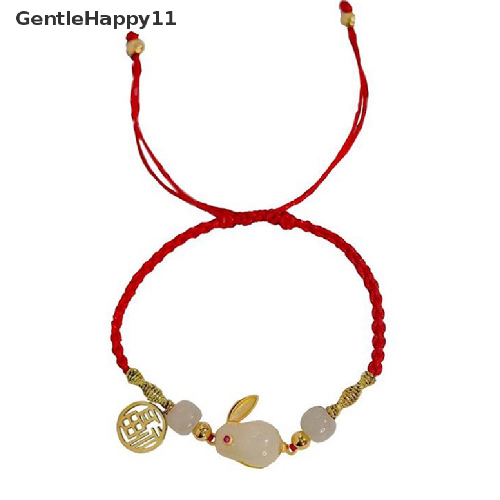 Gentlehappy 2023tahun Kelinci DIY Seni Kerajinan Gelang Tali Merah Dikepang Gelang Liontin Gelang Untuk Pacar Anak Siswa Hadiah Lucu Mengenang Anyaman Tangan Tali Perhiasan id