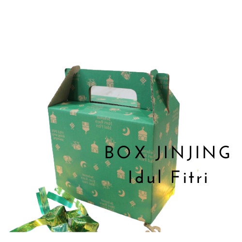 KARDUS PARCEL JINJING LEBARAN PACKAGING BOX PARSEL IDUL FITRI HIJAU