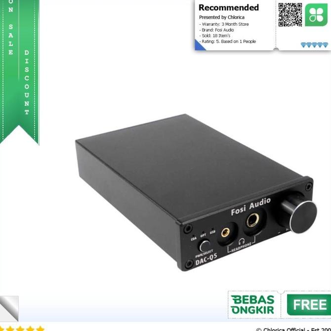 Fosi Audio DAC Converter Headphone Amplifier 24Bit/192kHz - DAC-Q5