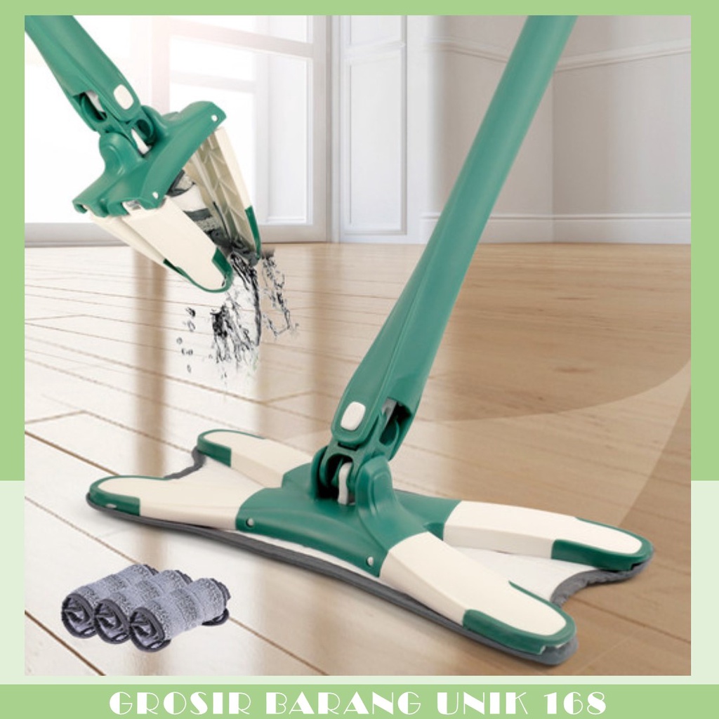 SHENAR-Super Mop X Mop Alat Pel Lantai Peras Otomatis Putar Fleksible Rotary Mop Magic