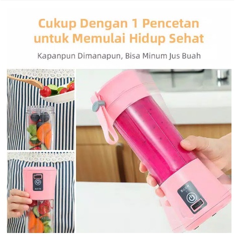 YUN Mall Blender Juice Cup Mini Portable mini USB electric /Blender Mini Portable Juicer YUN Mall  Cup Electric / Juicer Cup 400ml  Mata Pisau Rechargeable / Alat Pembuat Minuman Jus Buah Sayur Elektrik tanpa