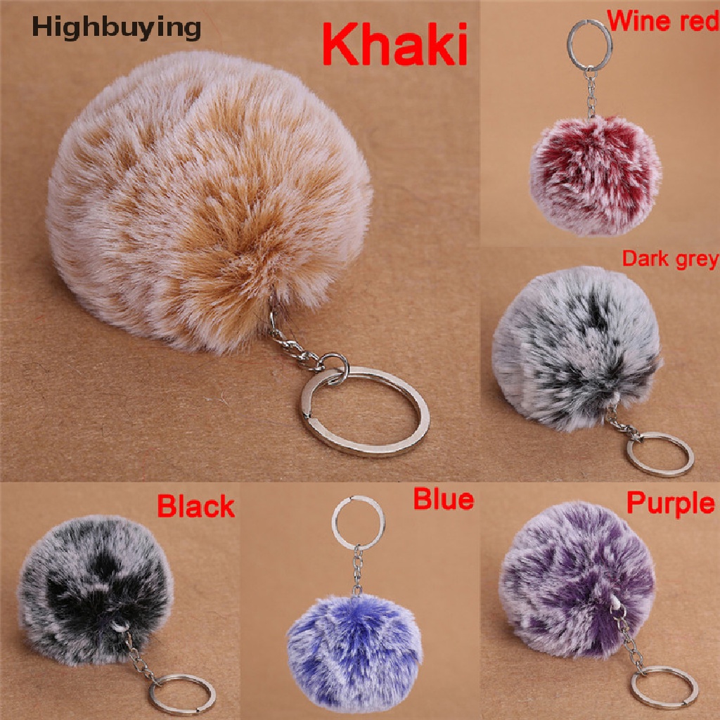 Hbid NEW 2017gantungan Kunci pom-pom Bulu Kelinci Imitasi Tas Charm Fluffy Puff Ball KeyRing Glory