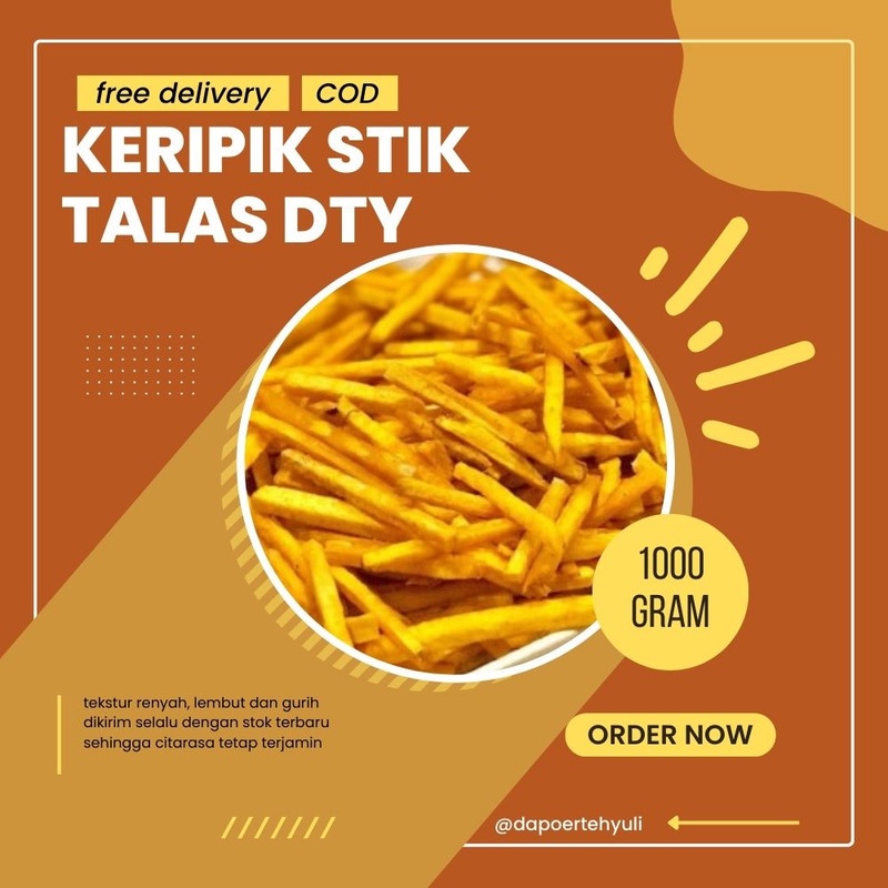 

Keripik Stik Talas DTY | Snack Kiloan | Snack Murah - 1000 Gram