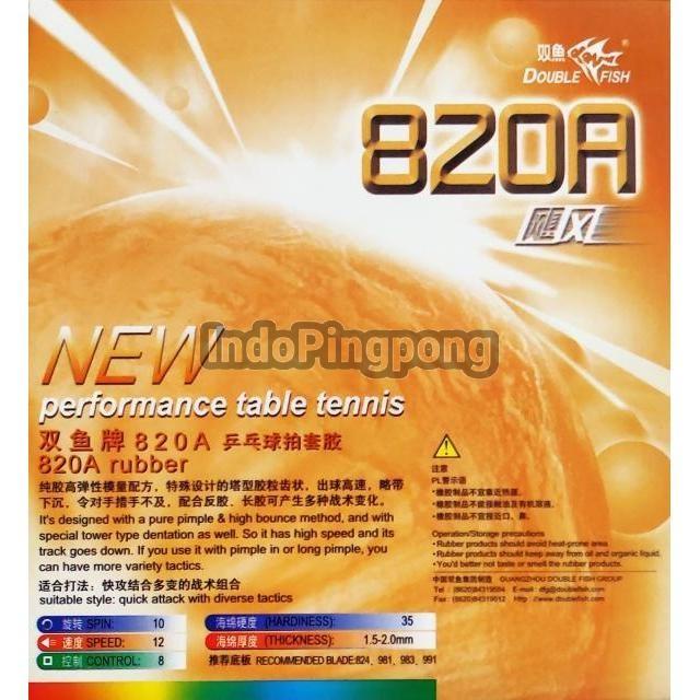 Double Fish 820A ~ Short Pips Rubber Karet Bintik Serang Pendek 007