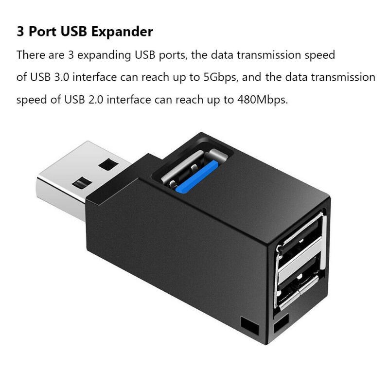 SIFREE Mini USB Hub Super Speed USB 3.0 3 Ports - ZG1063