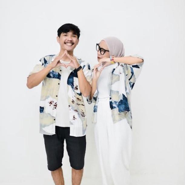 Murah Banget KEMEJA COUPLE RAYON MOTIF ABSTRAK MARBLE VINTAGE OVERSIZE | KEMEJA WANITA CEWEK MOTIF |