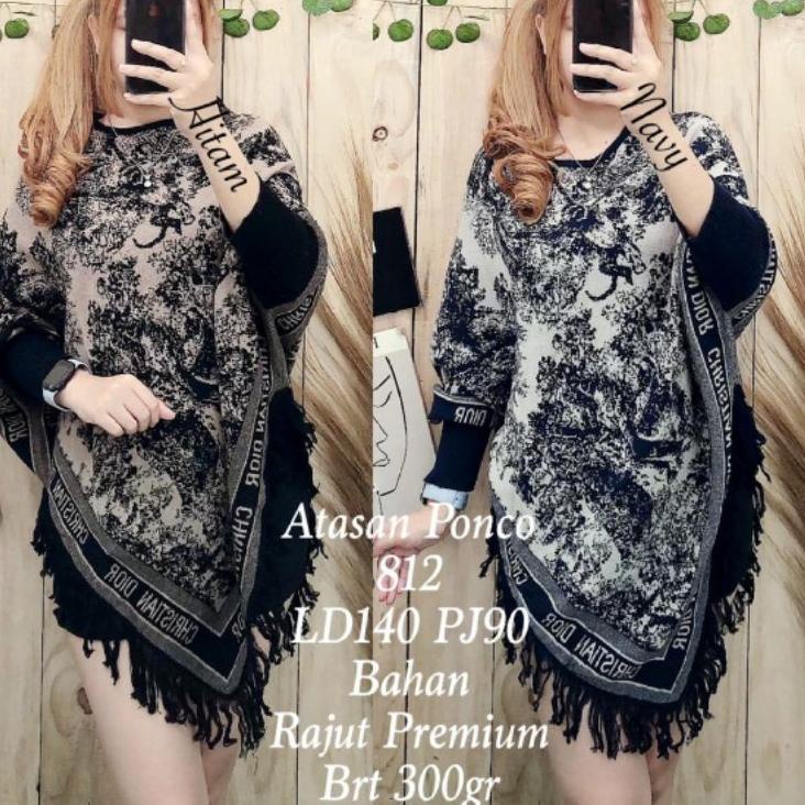 ➮ Atasan Rajut Ponco import Premium ❇