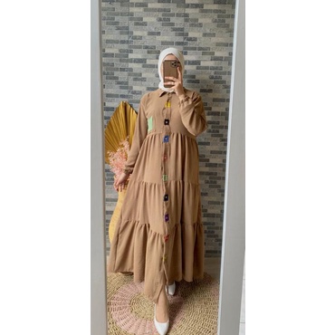 Zalfa Rainbow/Dress viral/Dress kekinian/Gamis Rainbow
