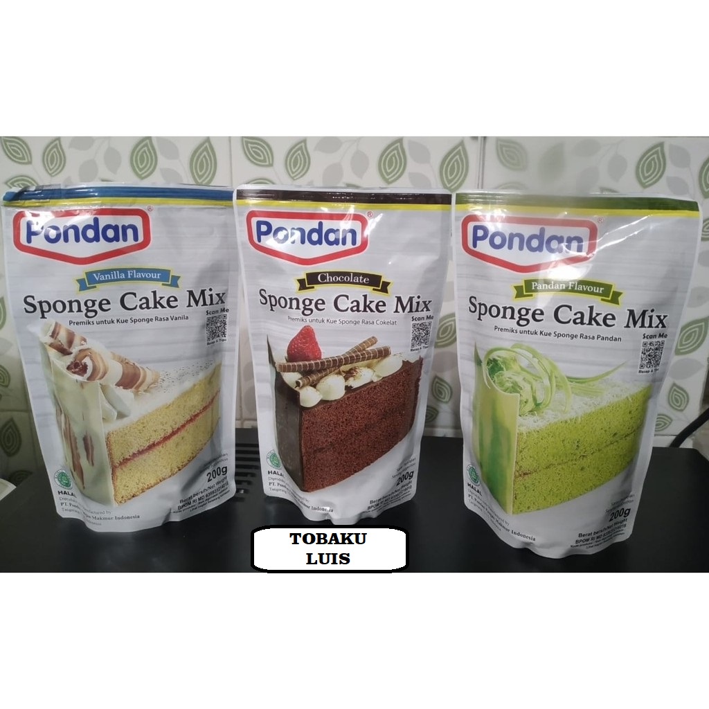 

Pondan sponge cake mix remiks kue sponge bolu kukus 200 gram