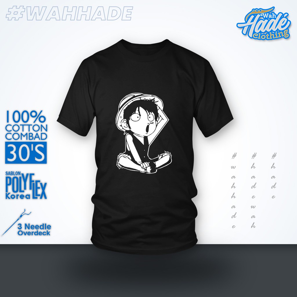 Kaos Baju Distro One Piece Luffy Kecil 100% Cotton Combed 30s Unisex Terlaris / T-Shirt Anime Kartun