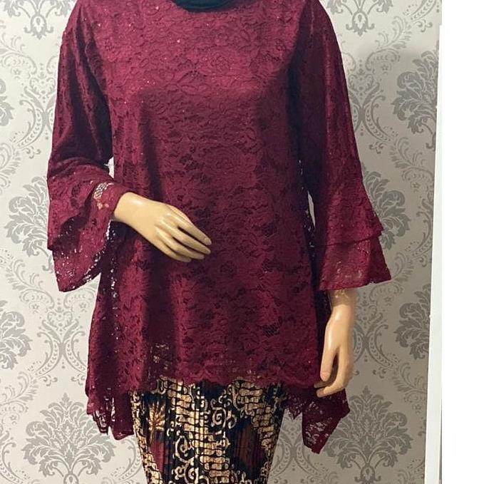 Fresh PROMO  KEBAYA RINJANI BRUKAT ( HANYA ATASAN ) - Kebaya Tunik Modern 2021 - Kebaya Tunik Brukat