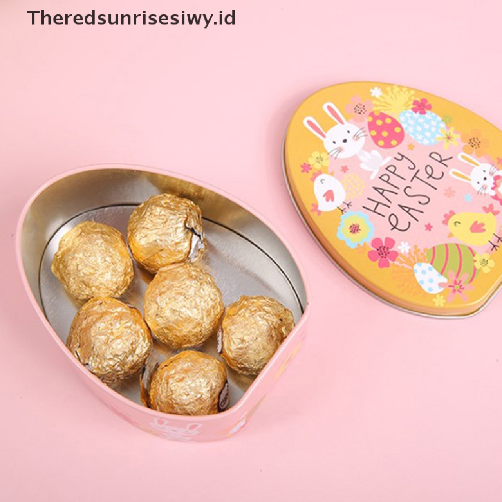 # Baju Lebaran # Easter Box Candy Tin Tins Boxes Gift Cookie Storage Tinplatelids Telur Bunny Jar~