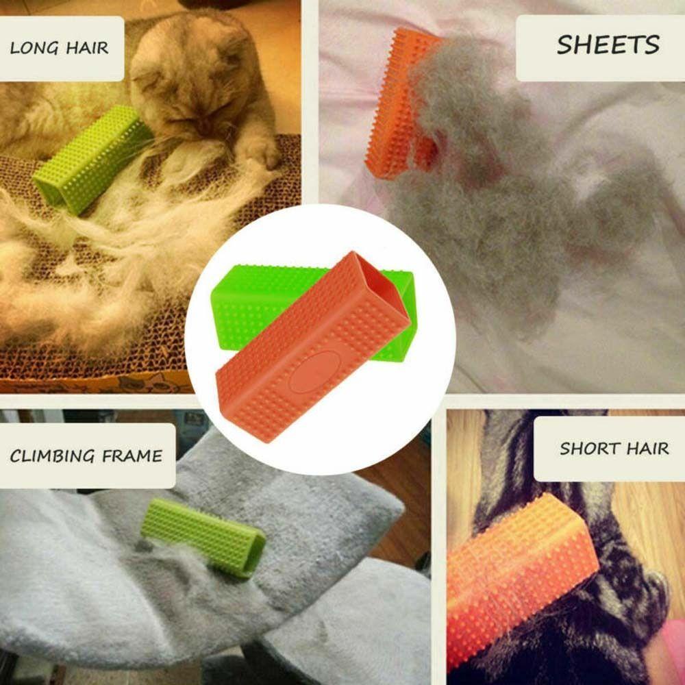 REBUY Rebuy Sikat Pembersih Bulu Hewan Peliharaan Bahan Silikon Lembut Perawatan Bulu Untuk Anjing Kucing Perlengkapan Hewan Peliharaan Self Cleaning Pet Deshedding Brush