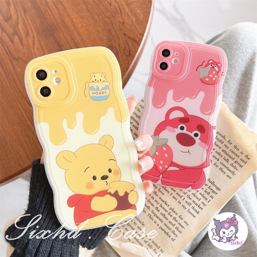 Redmi 12C 11A 10C 9T 9C Note 12 11s 11 10 9 8 Pro 10A 10 9A 9  A2 A1 Xiaomi 11Lite 12T 12Lite 11T 10T Poco M3 F3 X5 X4 X3 Pro Cartoon Cute Bear Soft Wave Edge Soft TPU Case