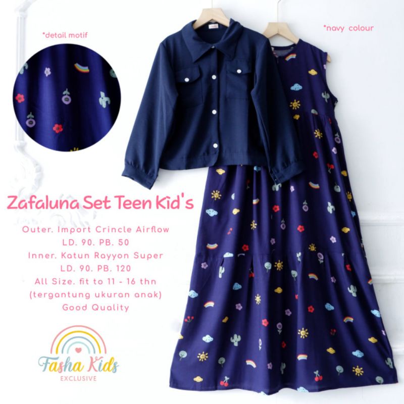 (NEW)GAMIS ANK SET OOTD//ZAFALUNA BY FASHA KIDS 11