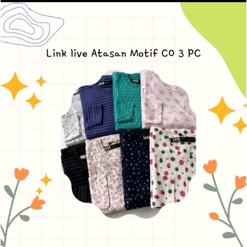 LINK LIVE PEMBELIAN KAOS  POLOS/MOTIF/RIP 3 PCS