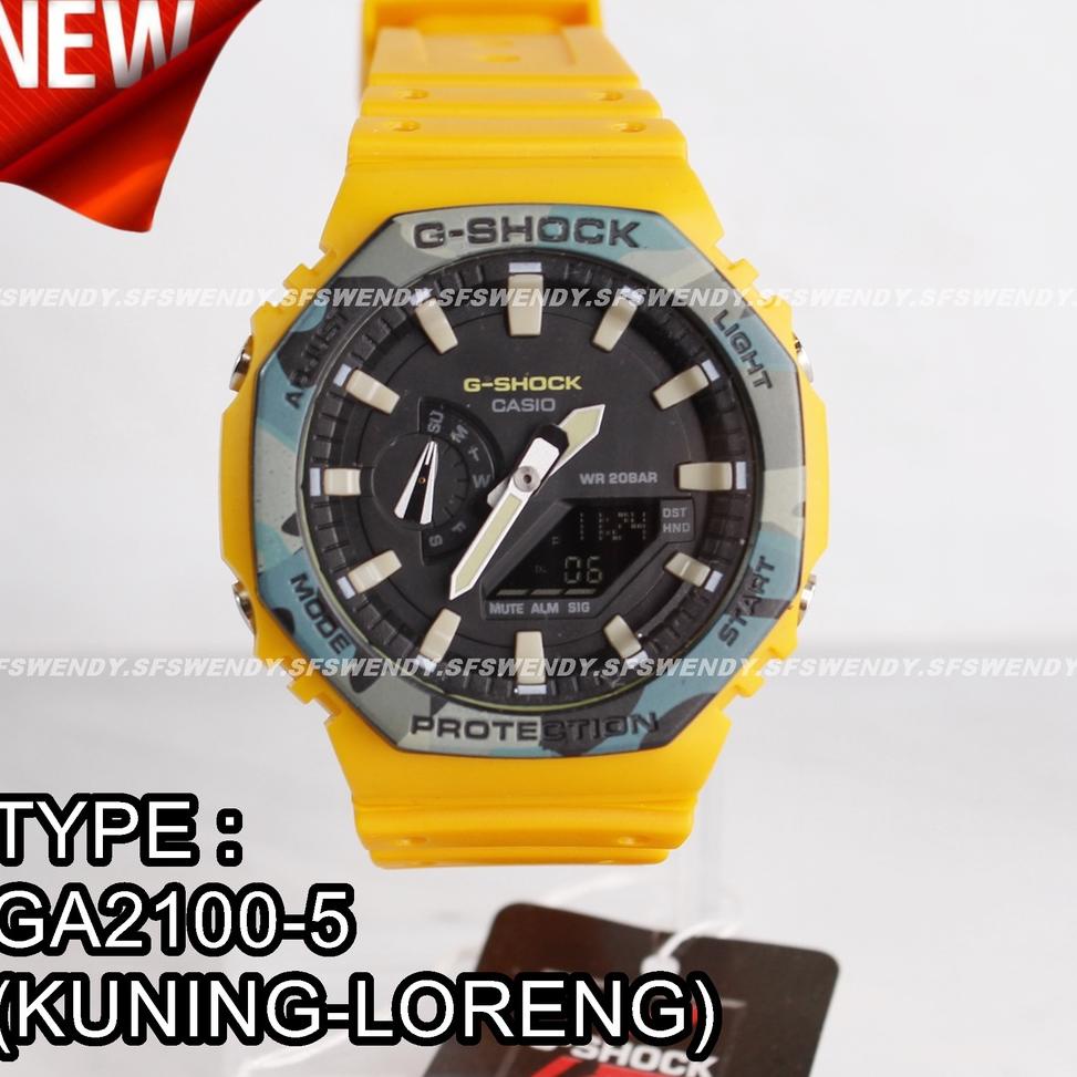 RECOMENDED CUCI GUDANG  G Shock GA-2100 Hitam kuning loreng hijau army jam tangan digital pria & ana