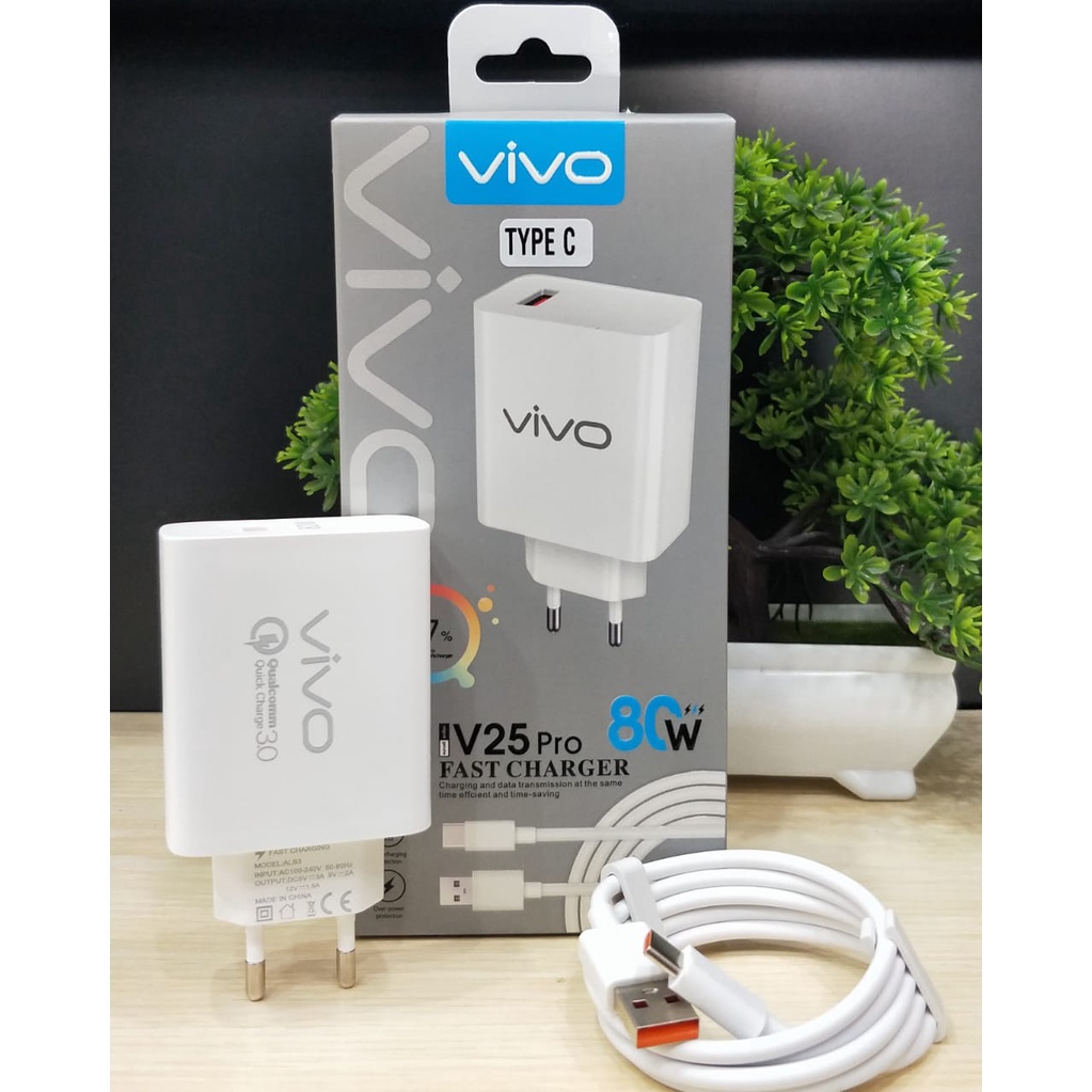 Charger TC Casan Vivo V25PRO Batok Panjang Fash Charging Tc / Travel Charger Vivo X70 Original Support Fast Micro &amp; Type-c USB