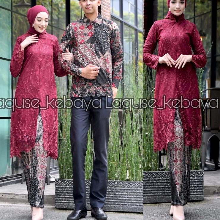 Langsung CheckoutRr8R2 Setelan Kebaya Tunik Busui Batik Couple Modern Terbaru Outfit Pasangan Kondan