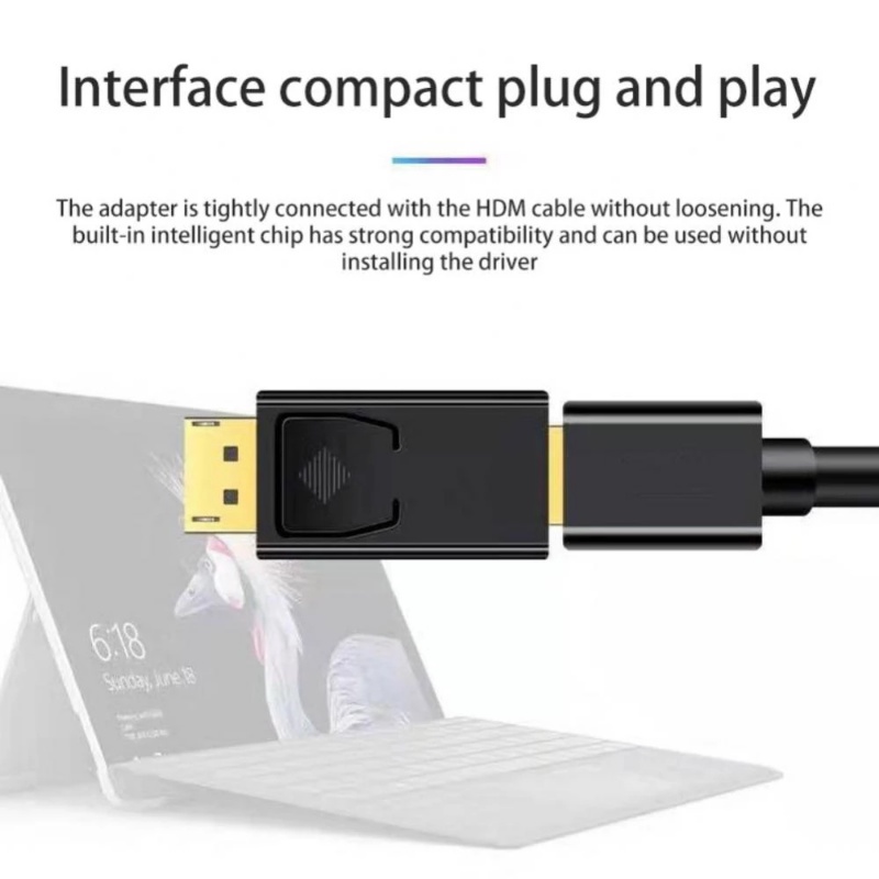 Adaptor DP Ke HDMI/Adapter Kompatibel DP Ke HDMI/1080P/4K HD Video Converter/Untuk Komputer Dan Televisi Dan Proyektor Aksesoris Komputer