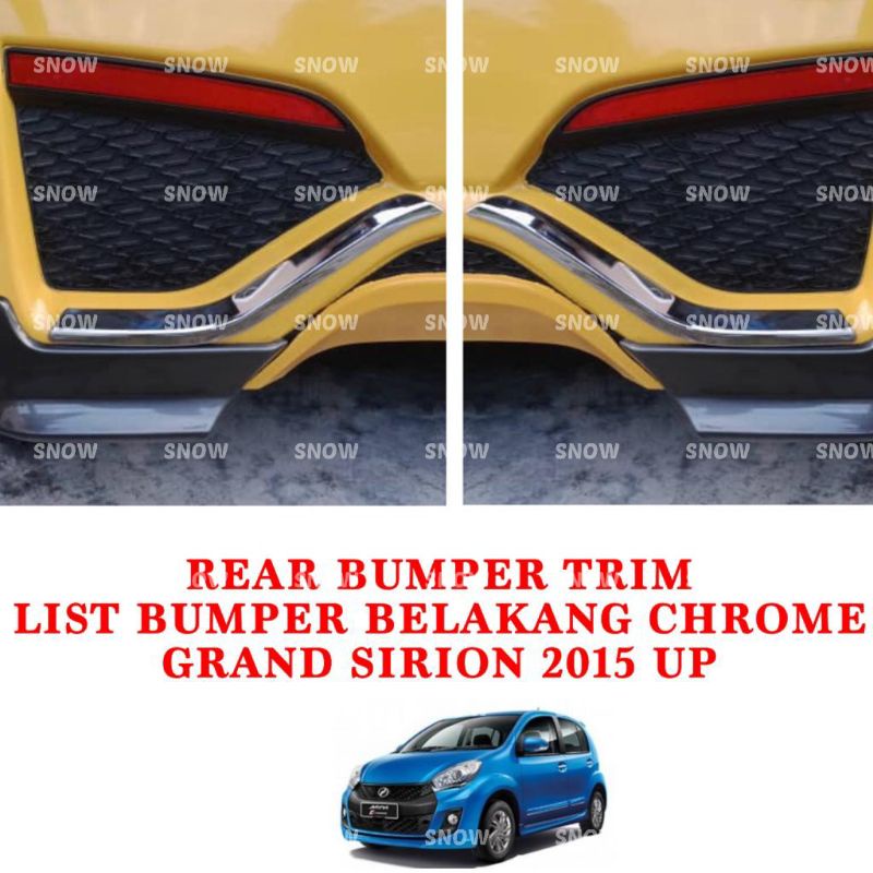 List Bumper Belakang Grand All New Sirion 2015 Up Chrome