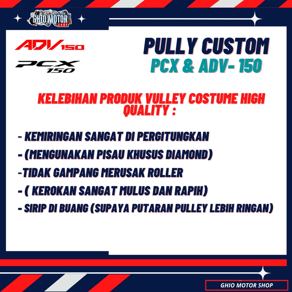 Rumah Roller Pulley Custom Vario 150 Pcx 150 Adv 150 Up Grade Cvt Pcx 150 Vario led 150 Vario Old 150/ Puly bubut Vario 150 / rumah roller bubut vario 150 / Kipas pulley Vario 150 / kipas rumah roller vario 150/ Rumah Roller K97 k35 k36 Ghio motor shop